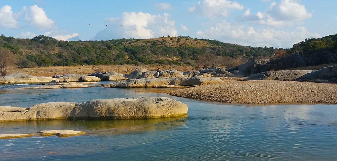 Pedernales Falls, photo taken from the water