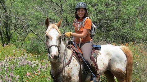 Carol at Onion Creek in the spring