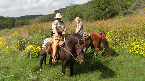 Pedernales State Park, park ranger and his daughter